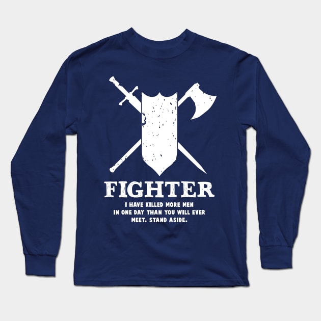 Funny Fighter Gamer D20 Dice Dungeon Dragons Gaming Gift Long Sleeve T-Shirt by Ébloui Co.